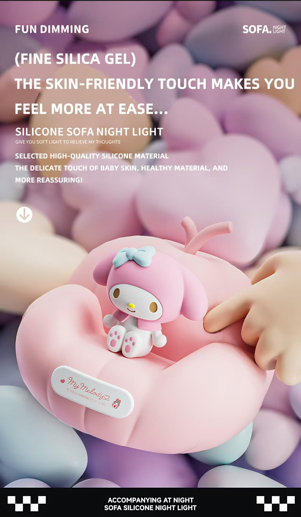 leuaxmy Cute Melody Night Light pink melted design adds playful room charm.