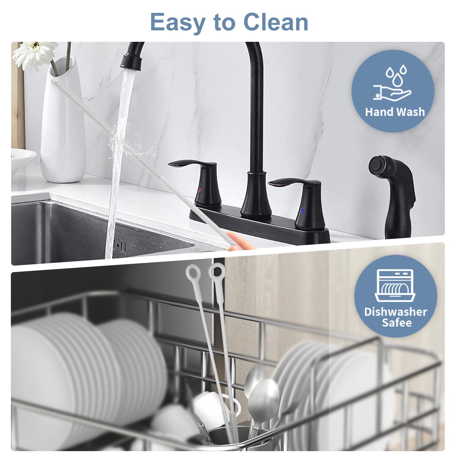 Leucite cleaner with steel core for stiffness and deep crevice cleaning.