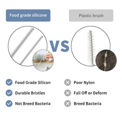Leucite straw cleaner with loop handle for easy hang-dry storage.