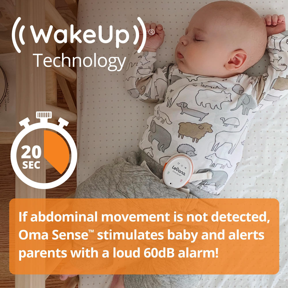 Levana Oma Sense audible emergency alert signaling caregiver notification when needed.