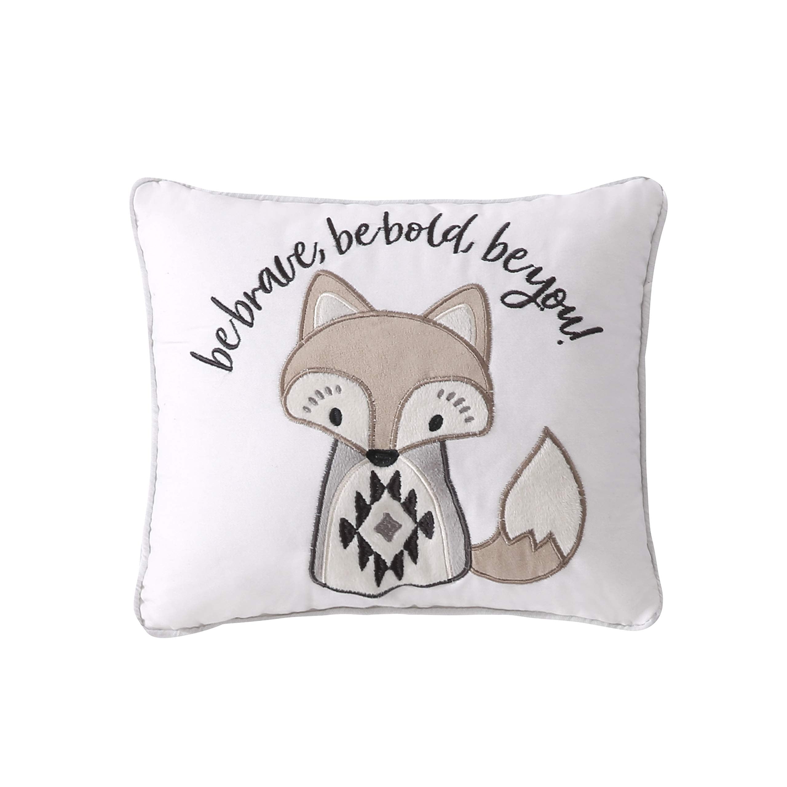 Levtex Baby Bailey Bear decorative pillow accenting a cozy toddler bed.
