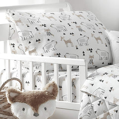Levtex Baby Bailey Bear fitted sheet close-up highlighting soft, easy care fabric.
