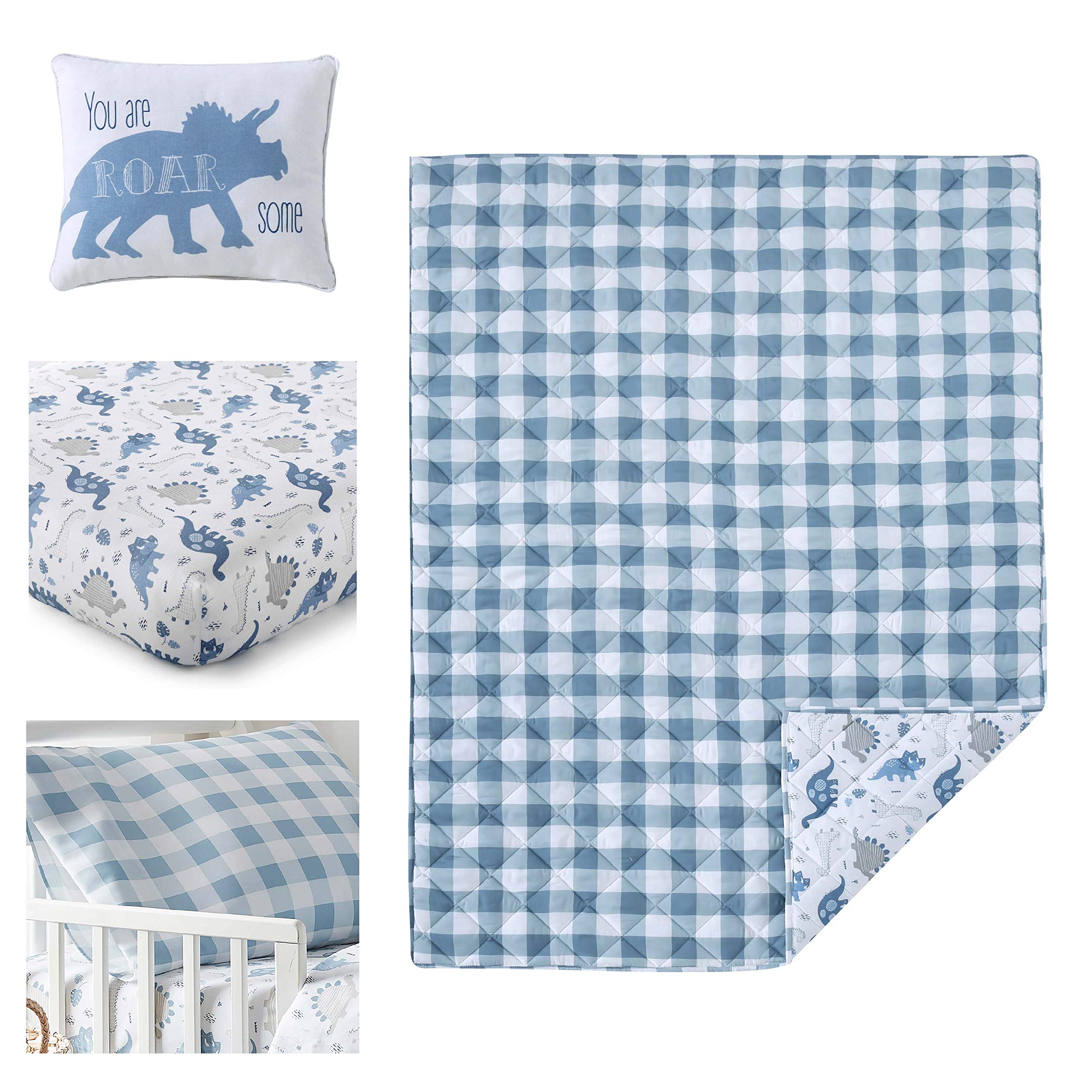 Levtex Baby Dino dinosaur print pattern brightens the themed kids room