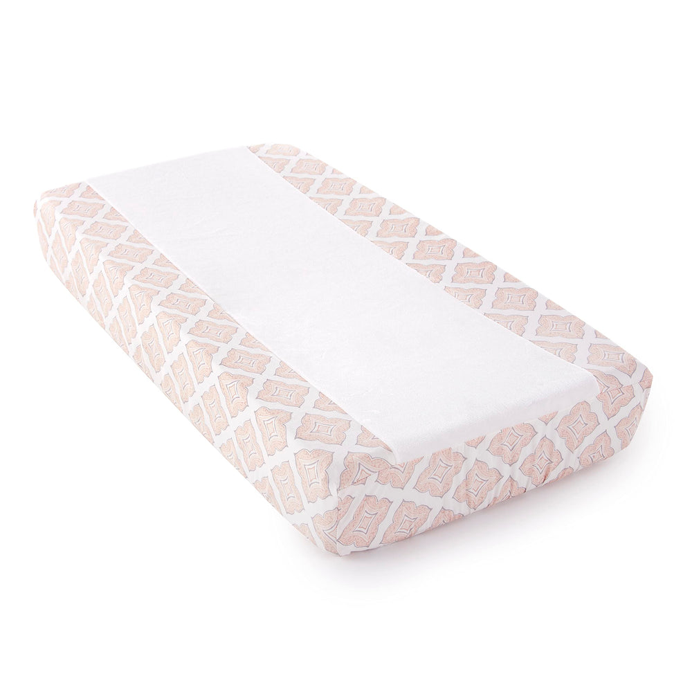 Levtex Baby Heritage blush dust ruffle adds elegant framing to crib