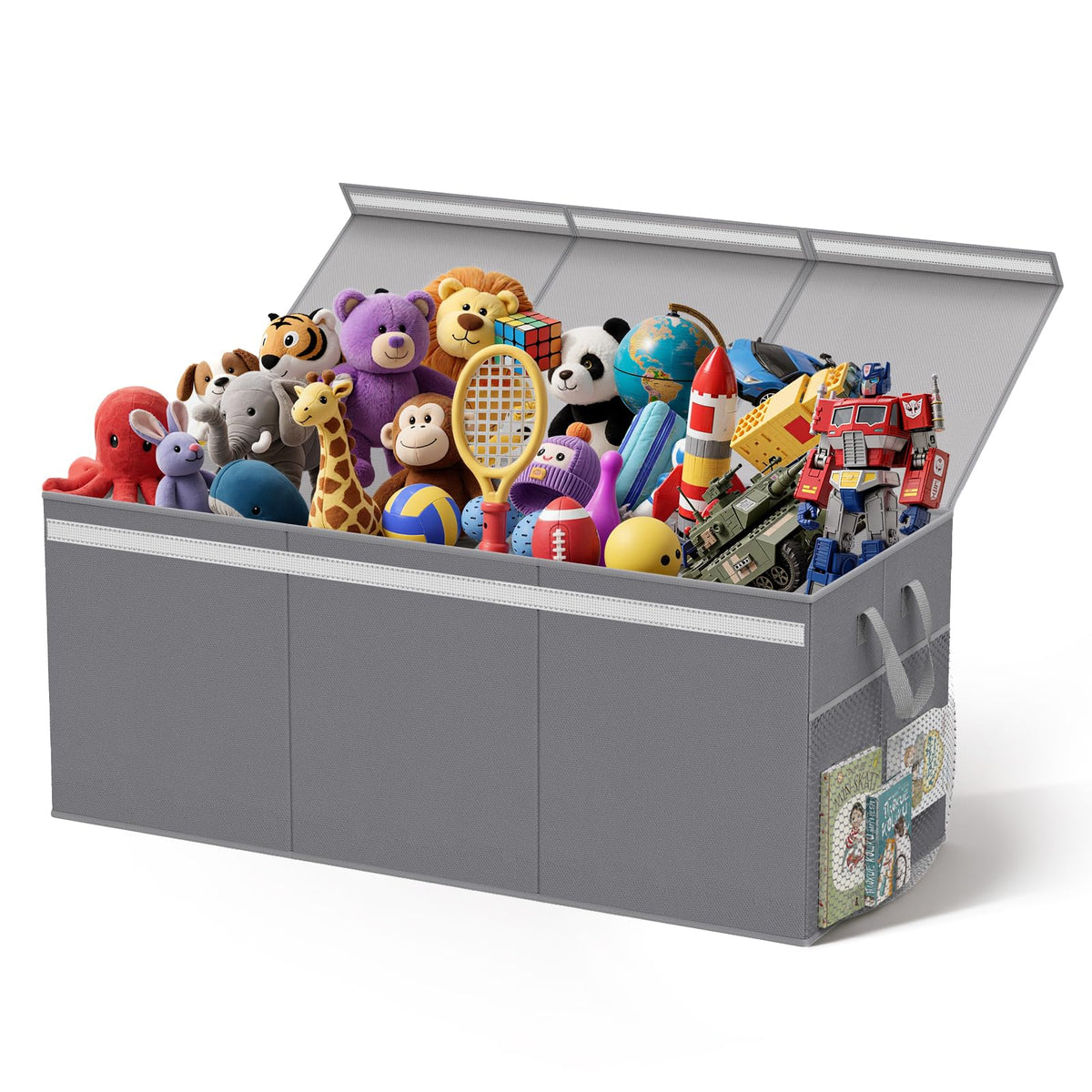 Lewondr toy chest lids keep contents sealed and dust-free for tidy storage