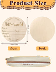 Lexaoyoo Hello World signs hung above crib backdrop for newborn welcome.