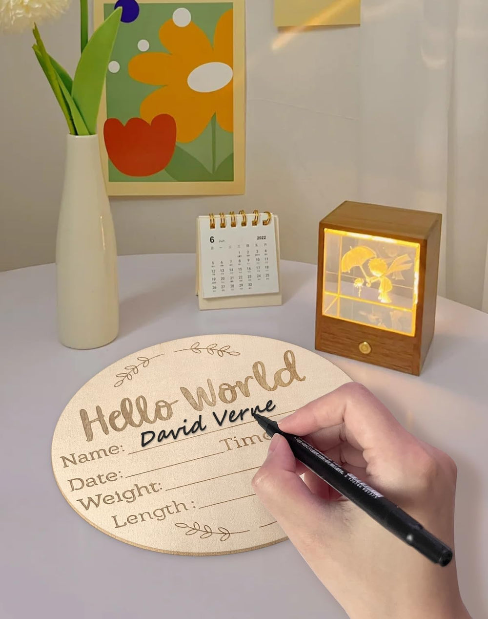 Lexaoyoo wooden sign with natural grain offers warm, durable charm.