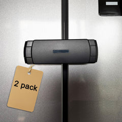 Lexng 2 Pack safety lock on fridge front, compact black design for child safety
