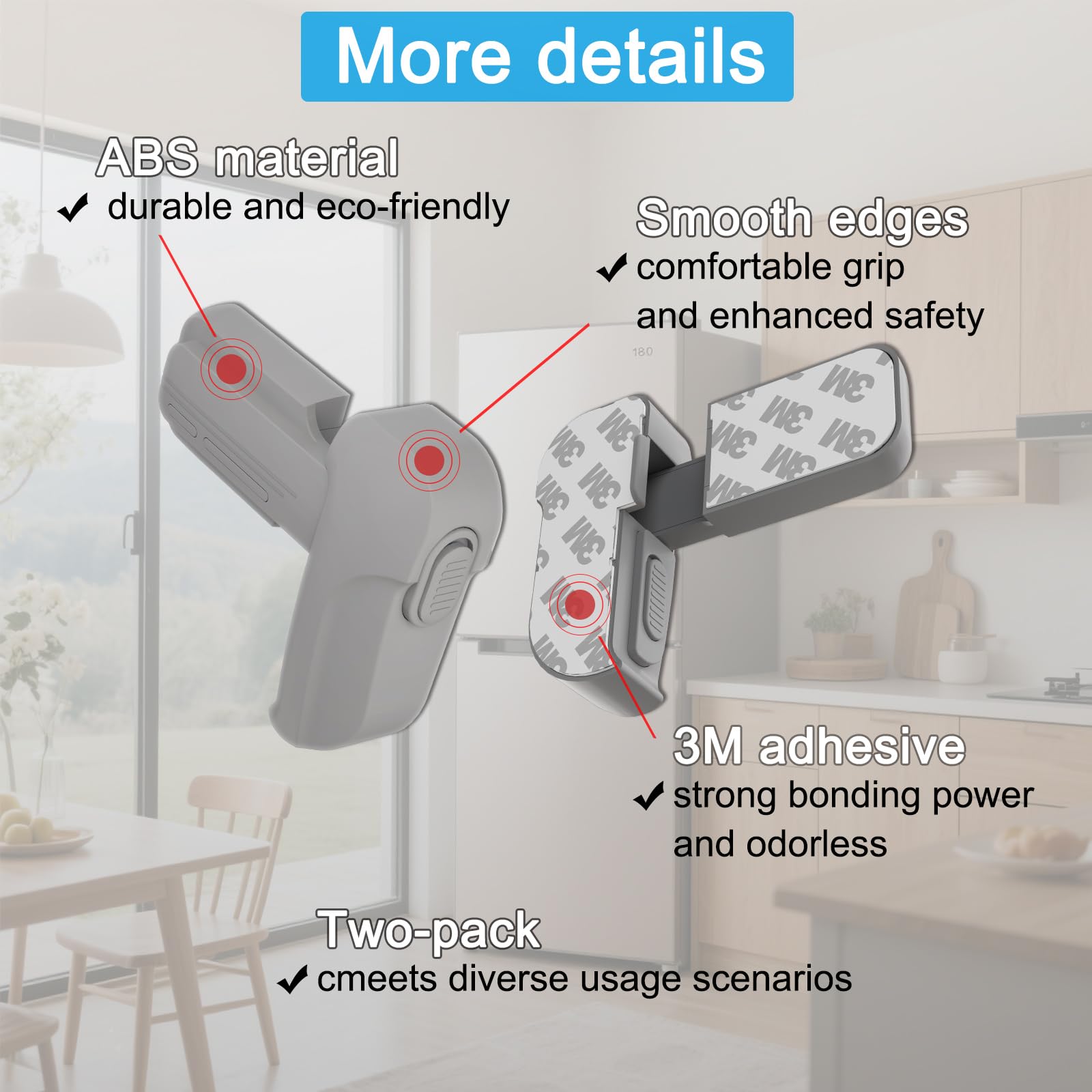 Lexng adhesive-backed lock illustrating tool-free installation on fridge surface