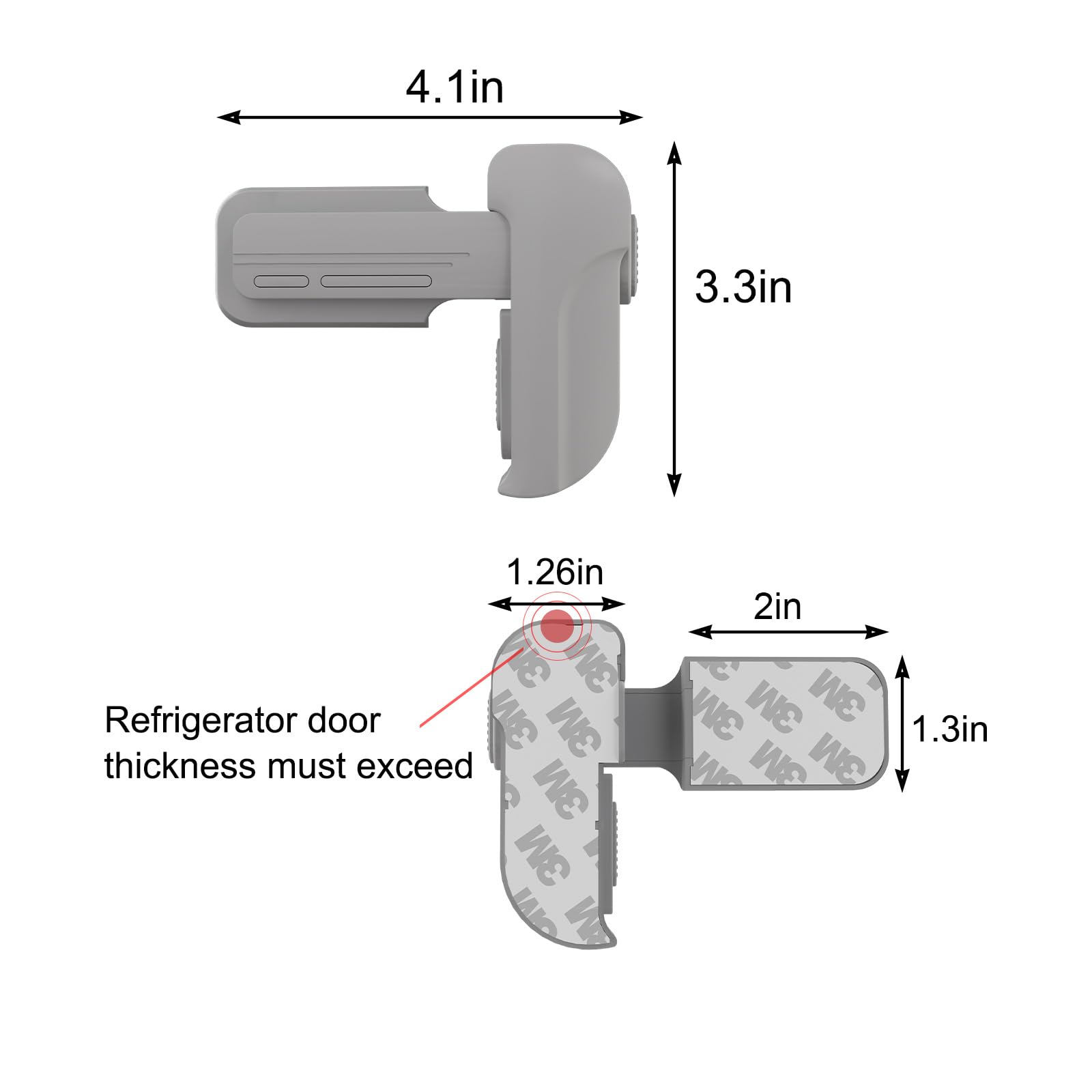 Lexng lock on RV fridge demonstrating portable no-drill solution