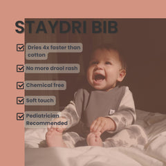 Leya & Lior StayDri bib dries quickly after washing