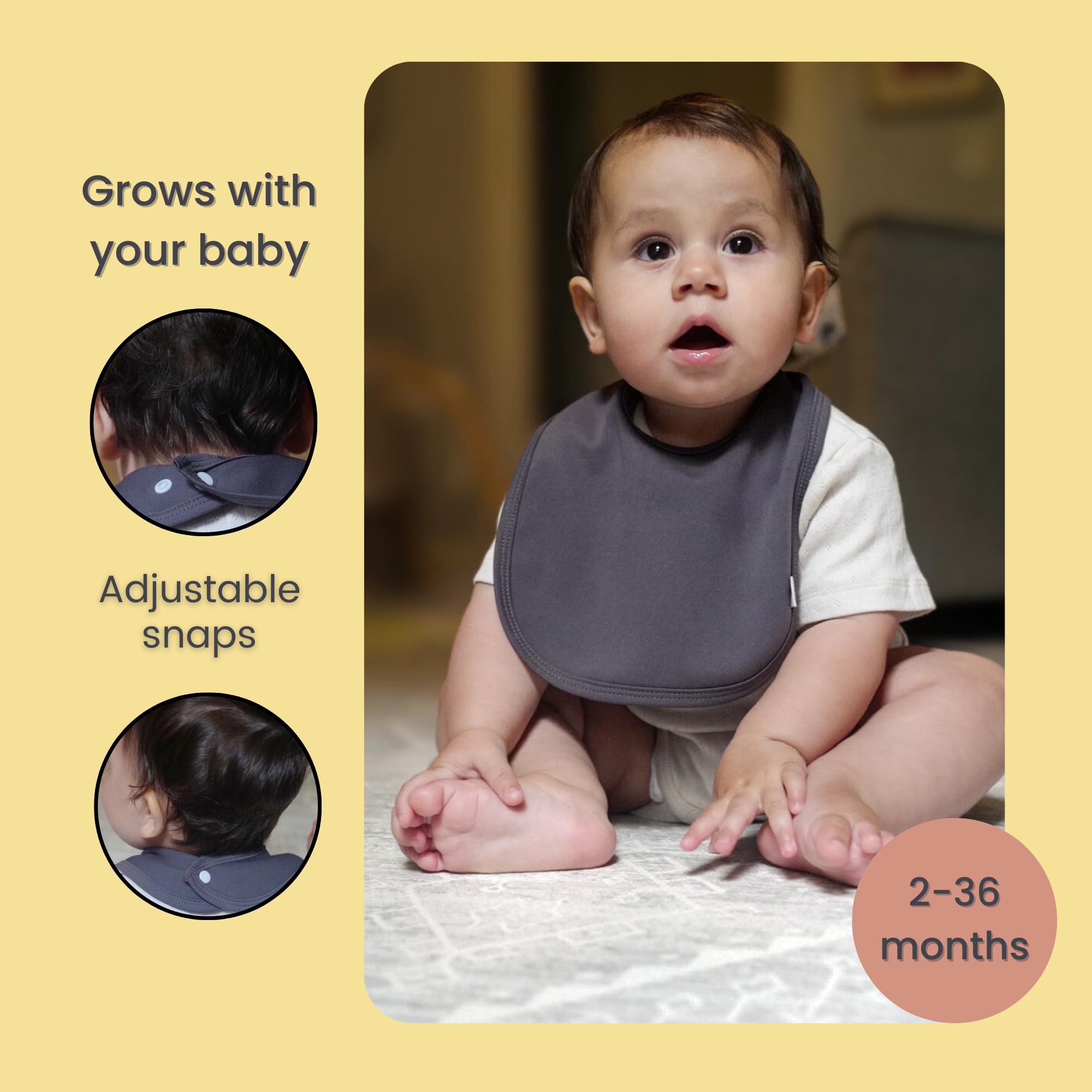 Leya & Lior StayDri bib teething mess with strong absorption