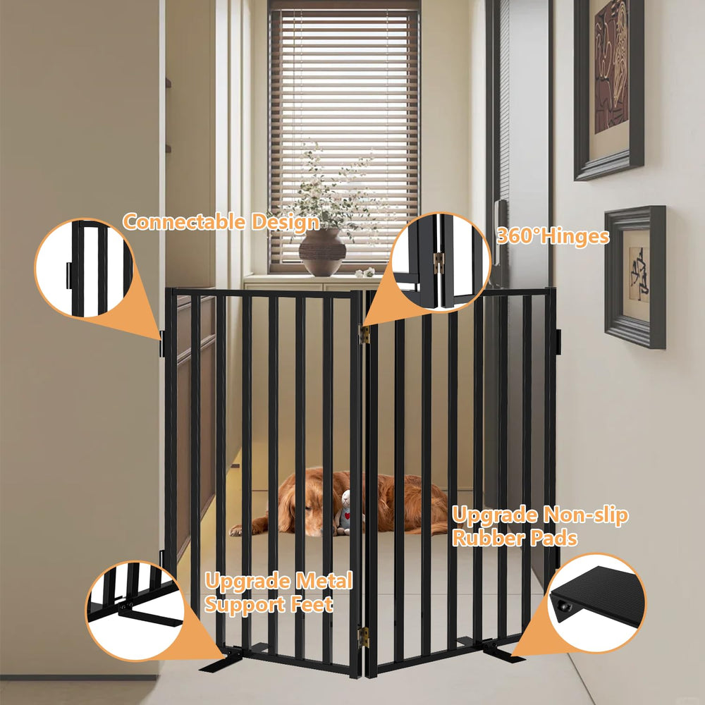 Lezbanz Full Metal Dog Gate with 360-degree hinges enabling flexible configurations.