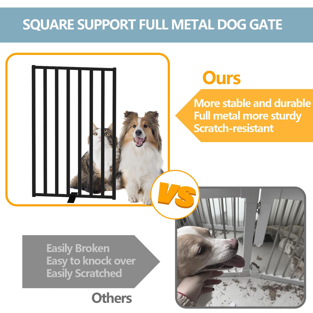 Lezbanz Full Metal Dog Gate wall-mount setup for permanent stability.