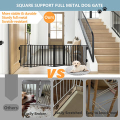 Lezbanz full metal gate door open shows smooth walk-through and secure locking.
