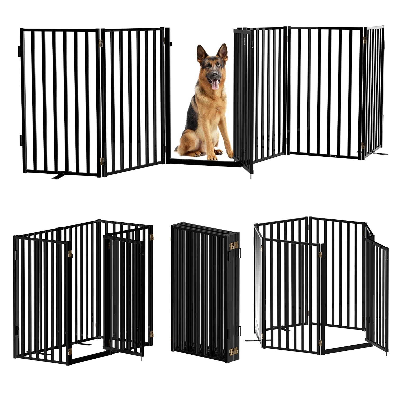 Lezbanz full metal gate panel setup enables flexible room zoning for pets.