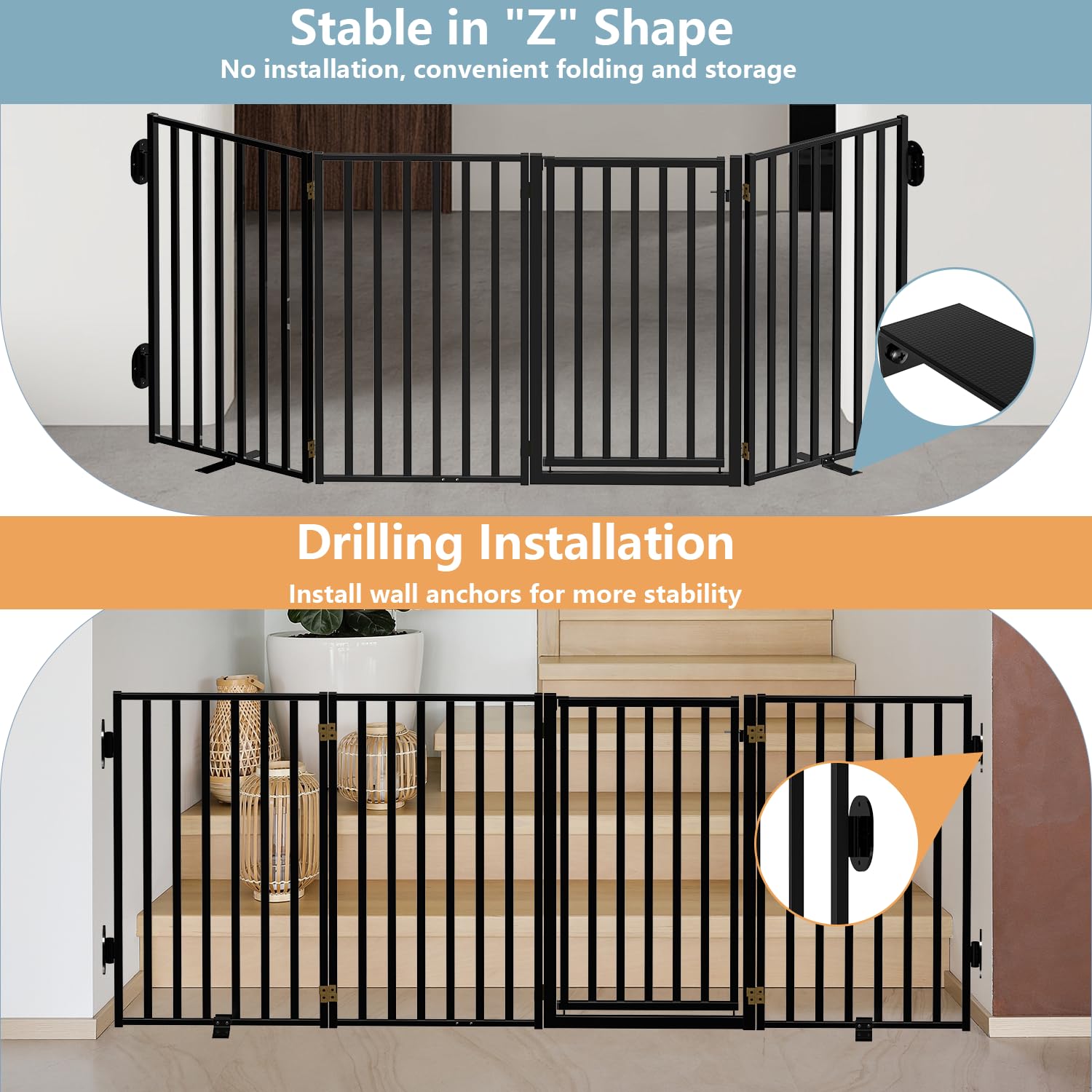 Lezbanz full metal gate stairs setup shows gate blocking stairs in hallways