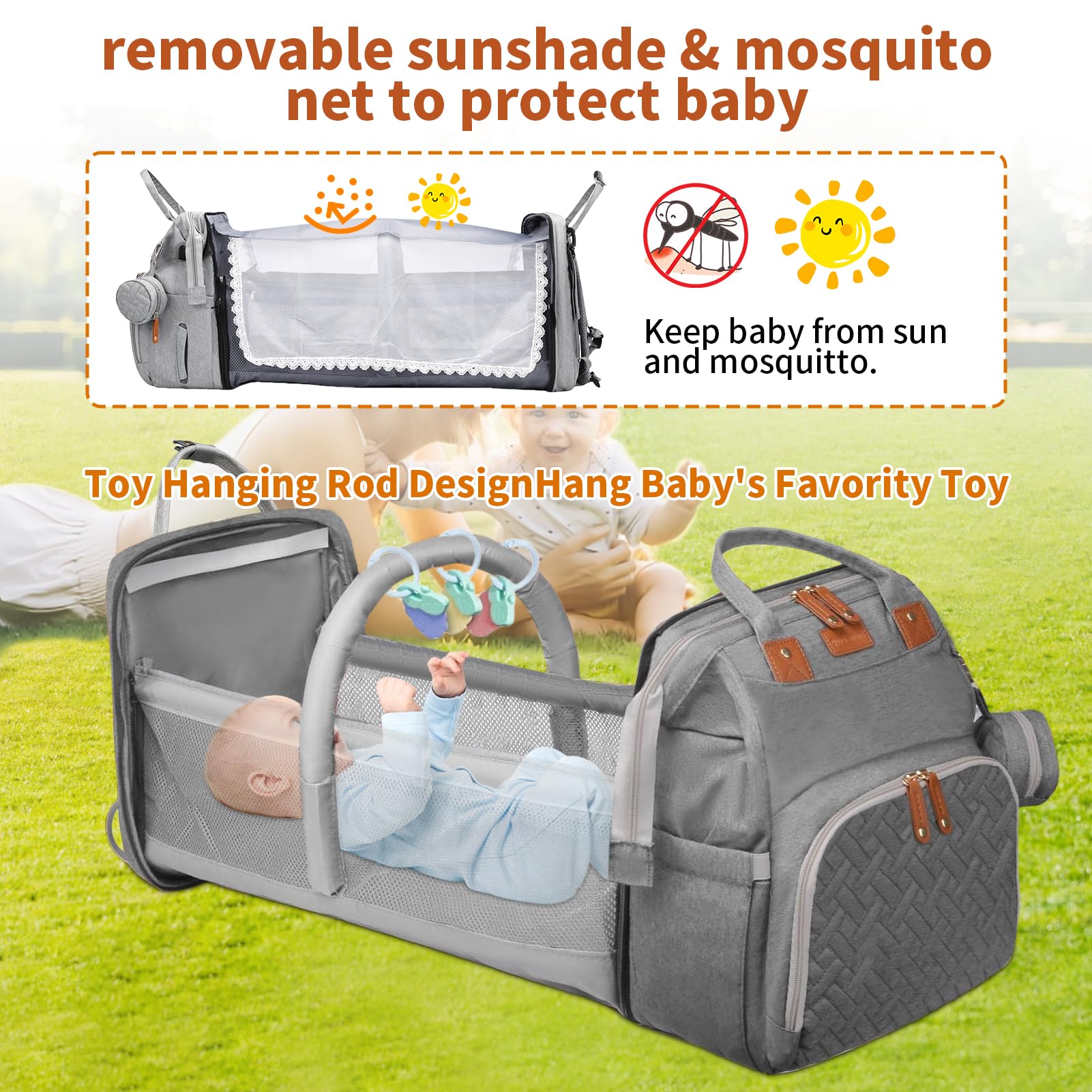 LHDYMXYN diaper bag detachable changing station extends use beyond infancy.