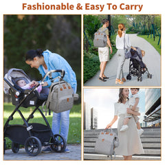 LHDYMXYN diaper bag USB port enables on-the-go charging.