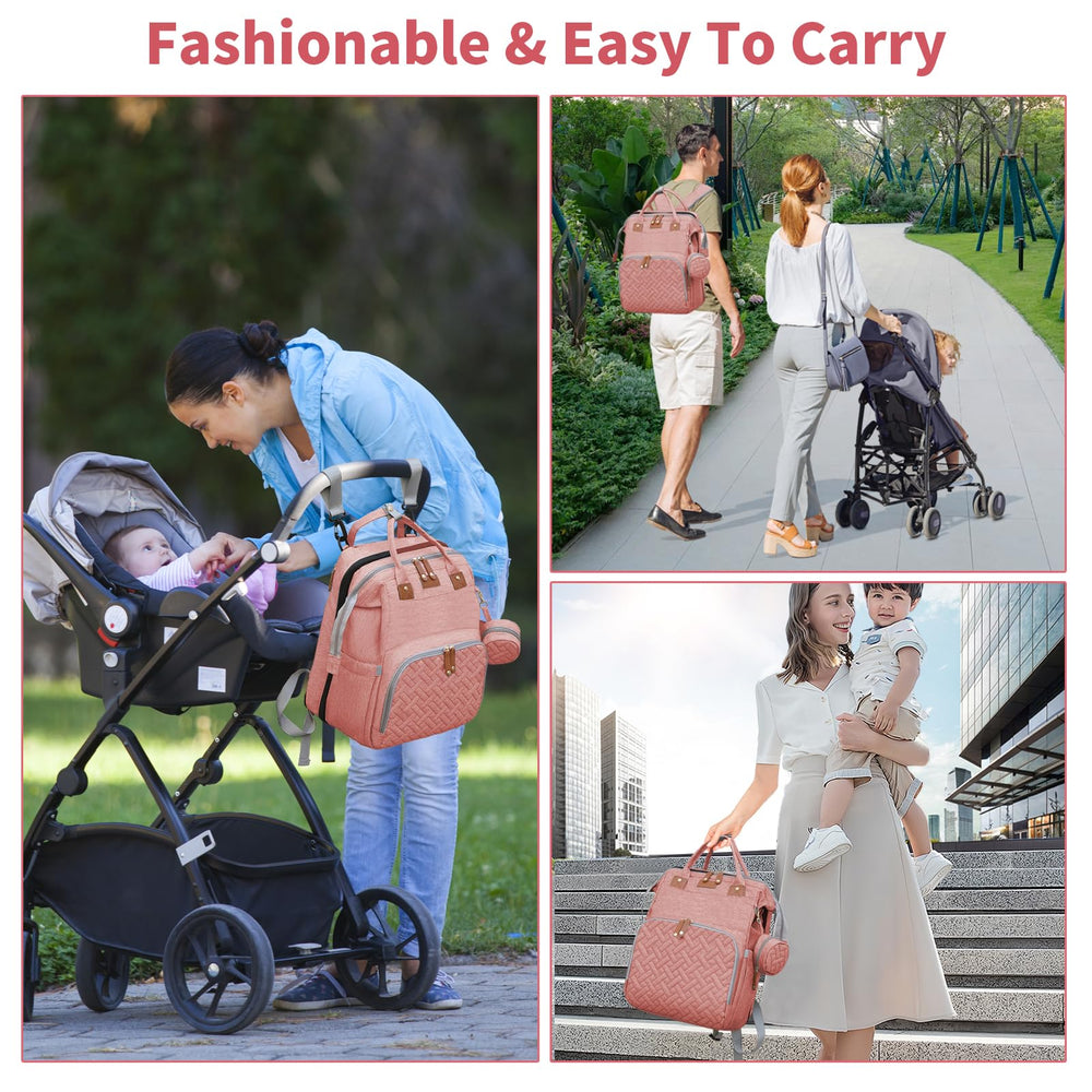 LHDYMXYN diaper bag stroller-straps enable hands-free travel.