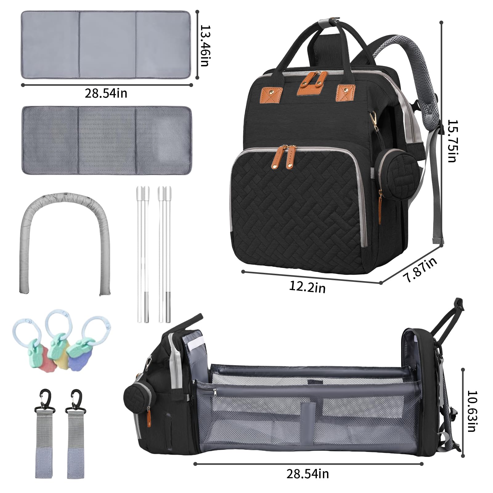 LHDYMXYN USB charging port diaper bag powers devices while parents roam.