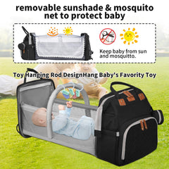 LHDYMXYN diaper bag offers 19 pockets to keep bottles and diapers organized on outings.