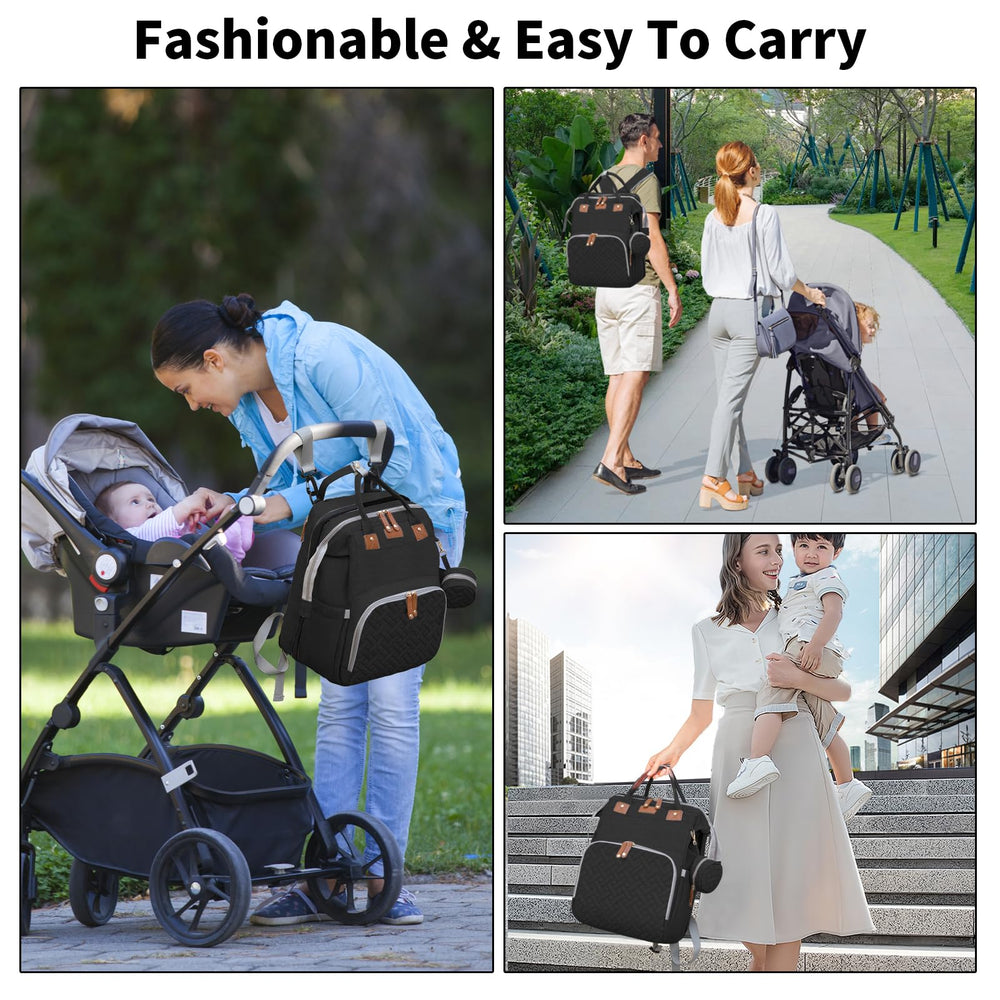 LHDYMXYN bag includes front foil-lined pocket to keep bottles warm on the go.