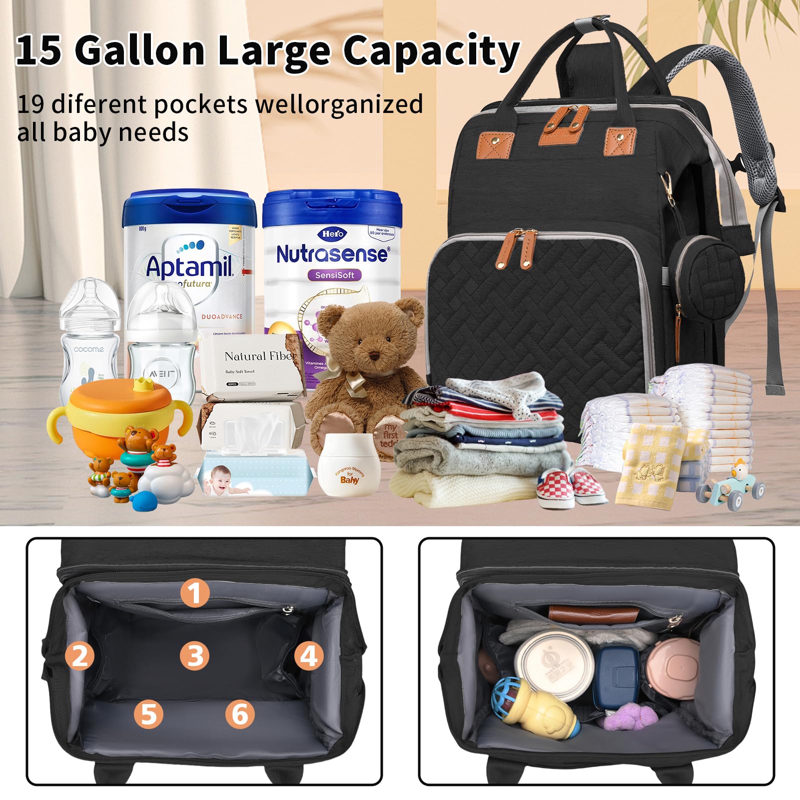 LHDYMXYN waterproof material keeps contents dry during rainy trips and spills.