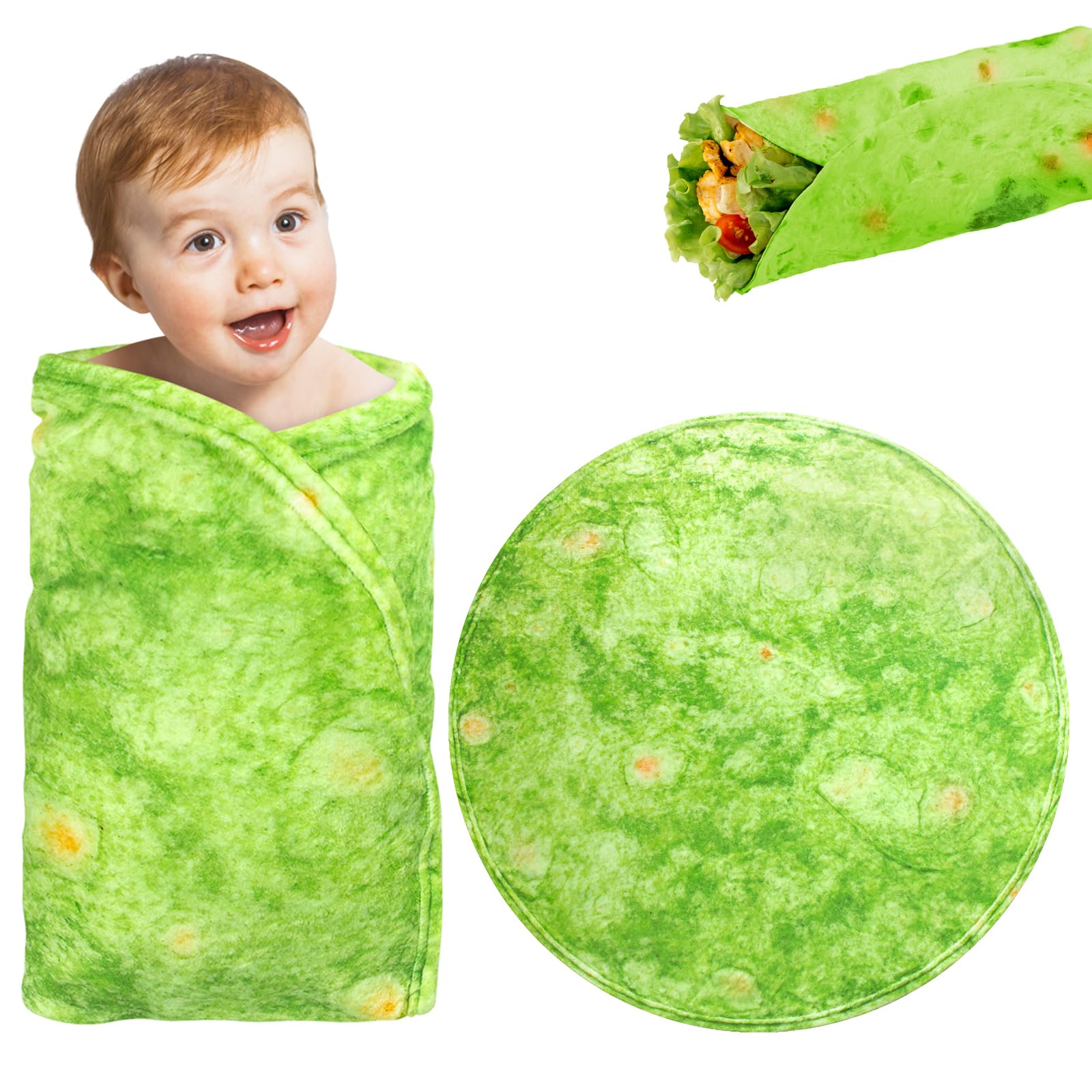 Lhedon Spinacia Blanket tortilla-design close-up shows soft fleece texture.