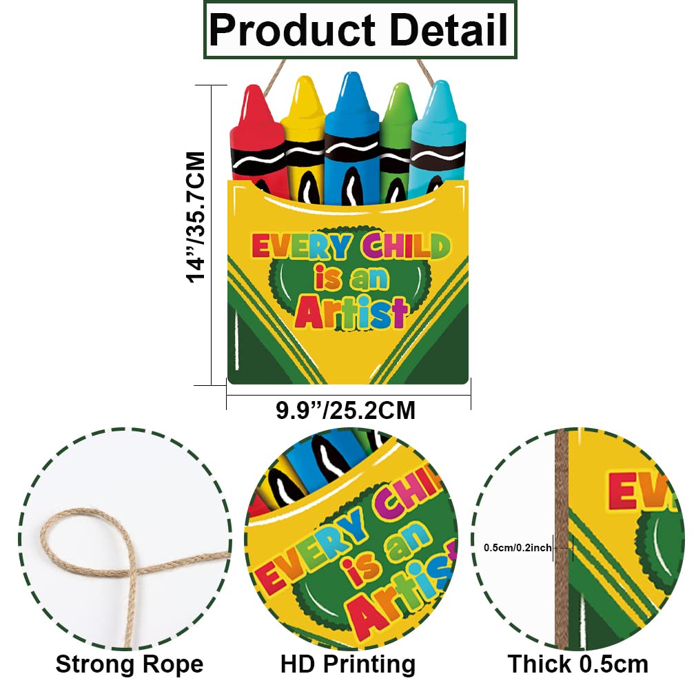 LHIUEM Colorful Crayon Wood Sign Decor ready to hang for fast, hassle-free setup.