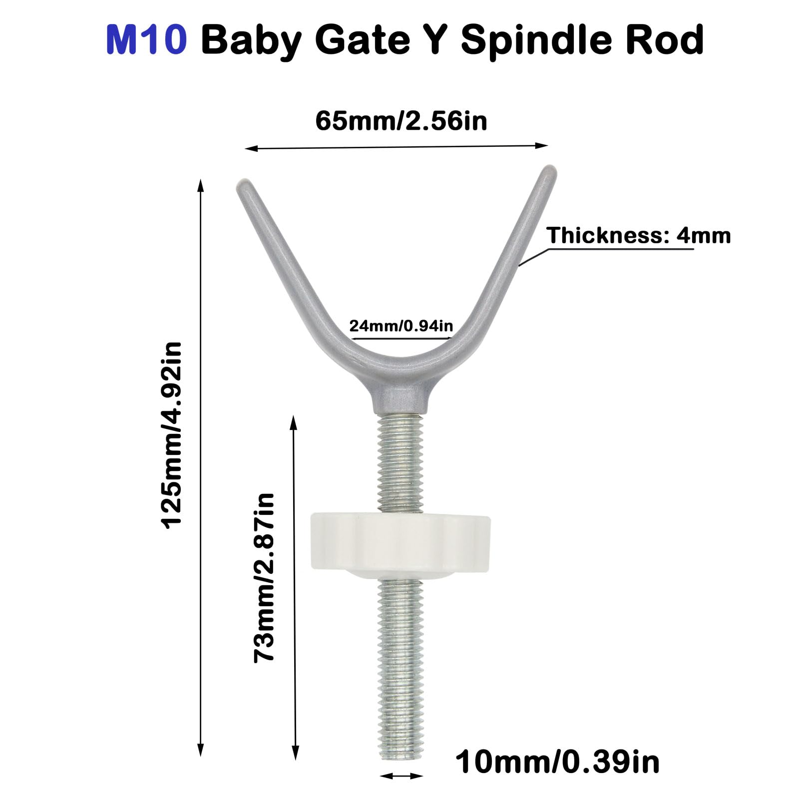 LhyBtm Y spindle rod silicone-wrapped head protects banisters during use.