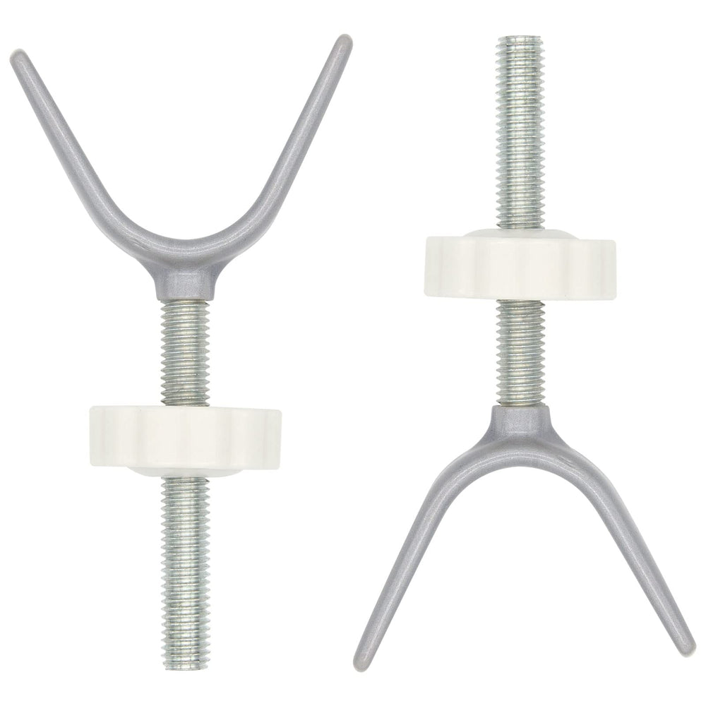 LhyBtm Y spindle rod on staircase railing for secure tool-free mounting.
