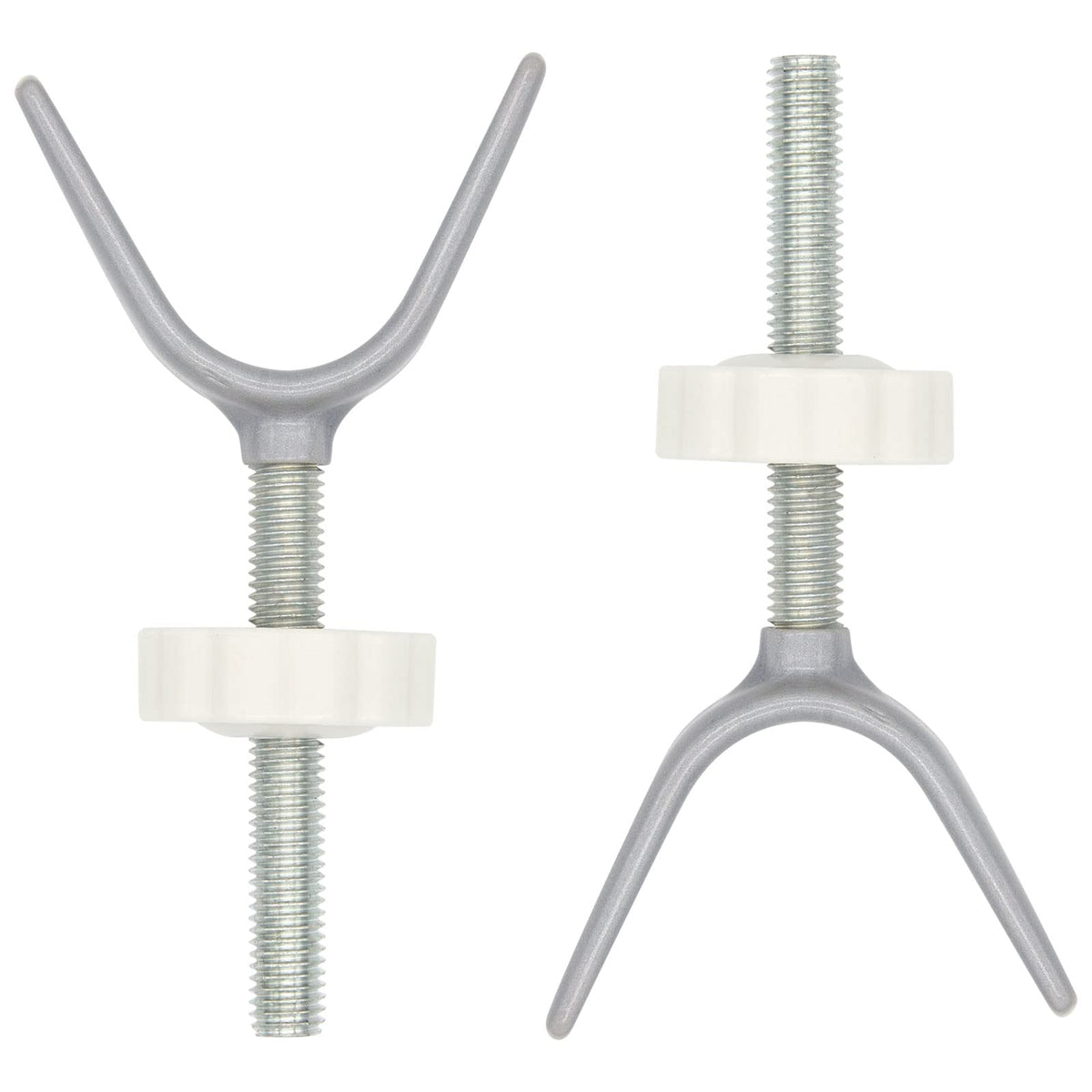 LhyBtm Y spindle rod on staircase railing for secure tool-free mounting.