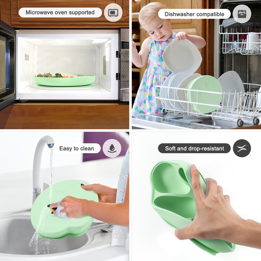 Li Zhao dishwasher-safe plate cleans quickly after meals.