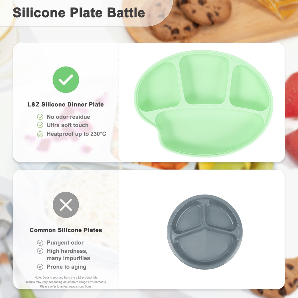 Li Zhao microwave-safe silicone plate withstands reheating safely.