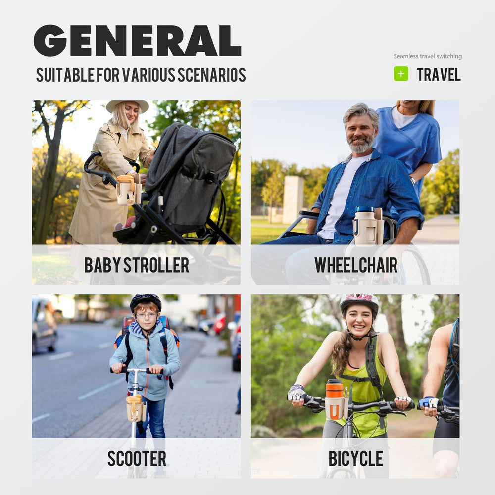 Li & Zhao universal-stroller-cup-holder-durable-abs-plastic provides a sturdy, wobble-free attach.