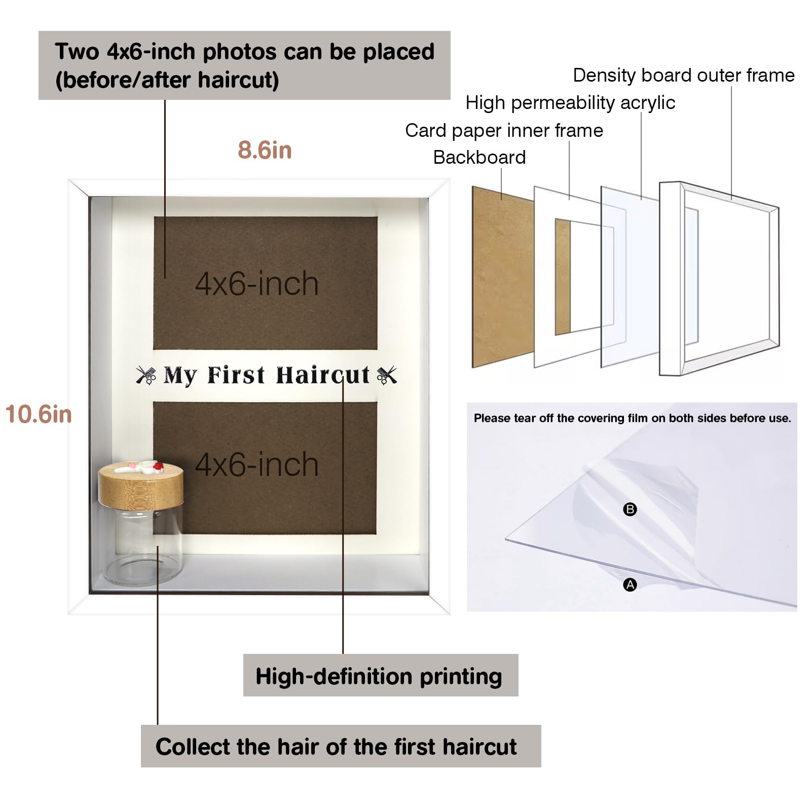 Liannan dual-photo display highlights before and after baby haircut