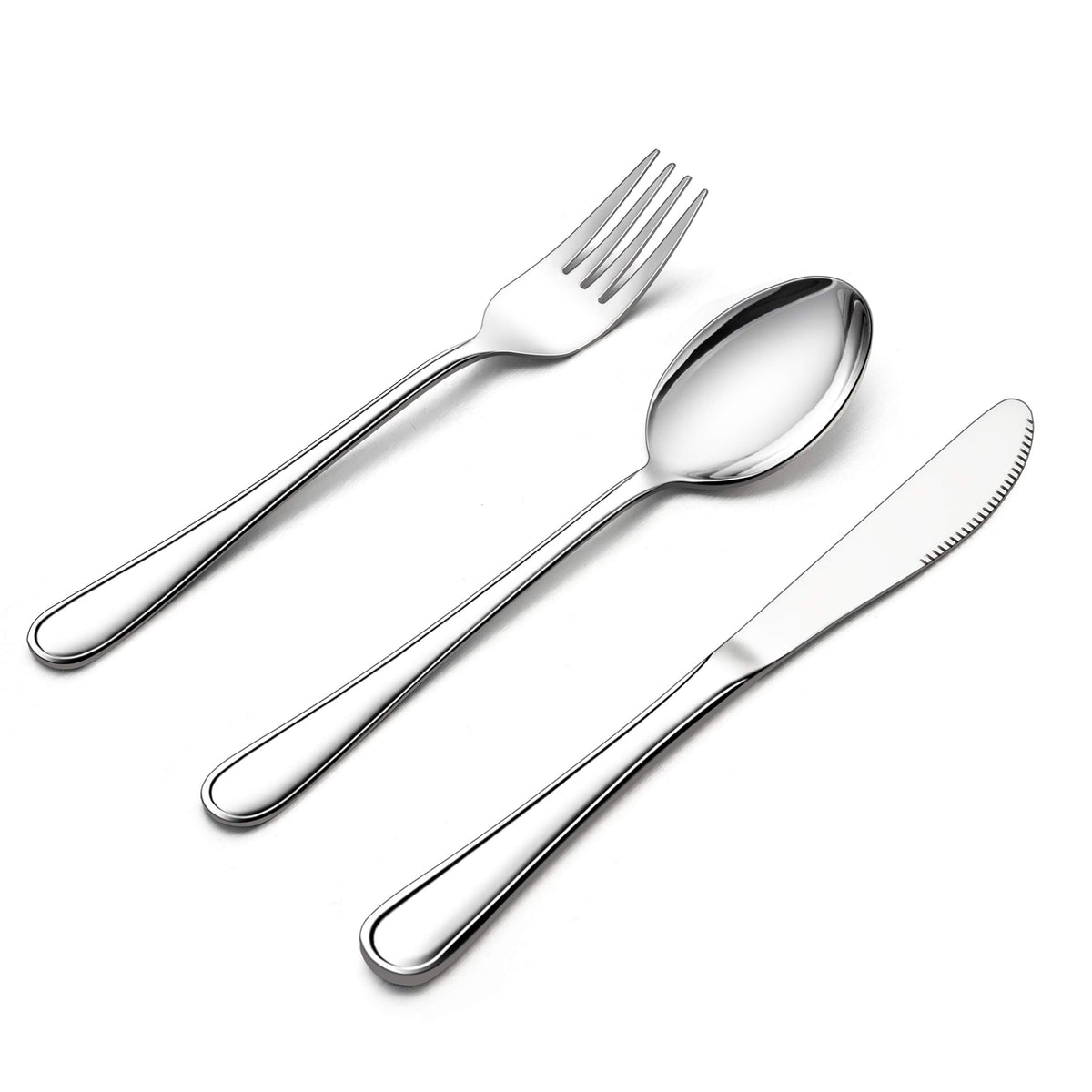 LIANYU 12-piece kids silverware set with mirror finish for easy independent meals