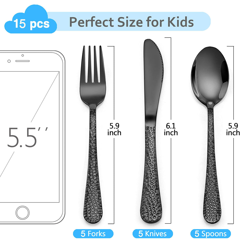 LIANYU 15-piece kids fork with round-tined design supports easy self-feeding.