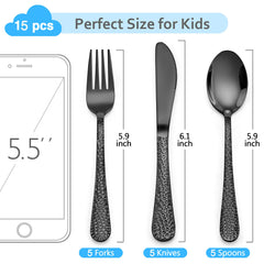 LIANYU 15-piece kids fork with round-tined design supports easy self-feeding.