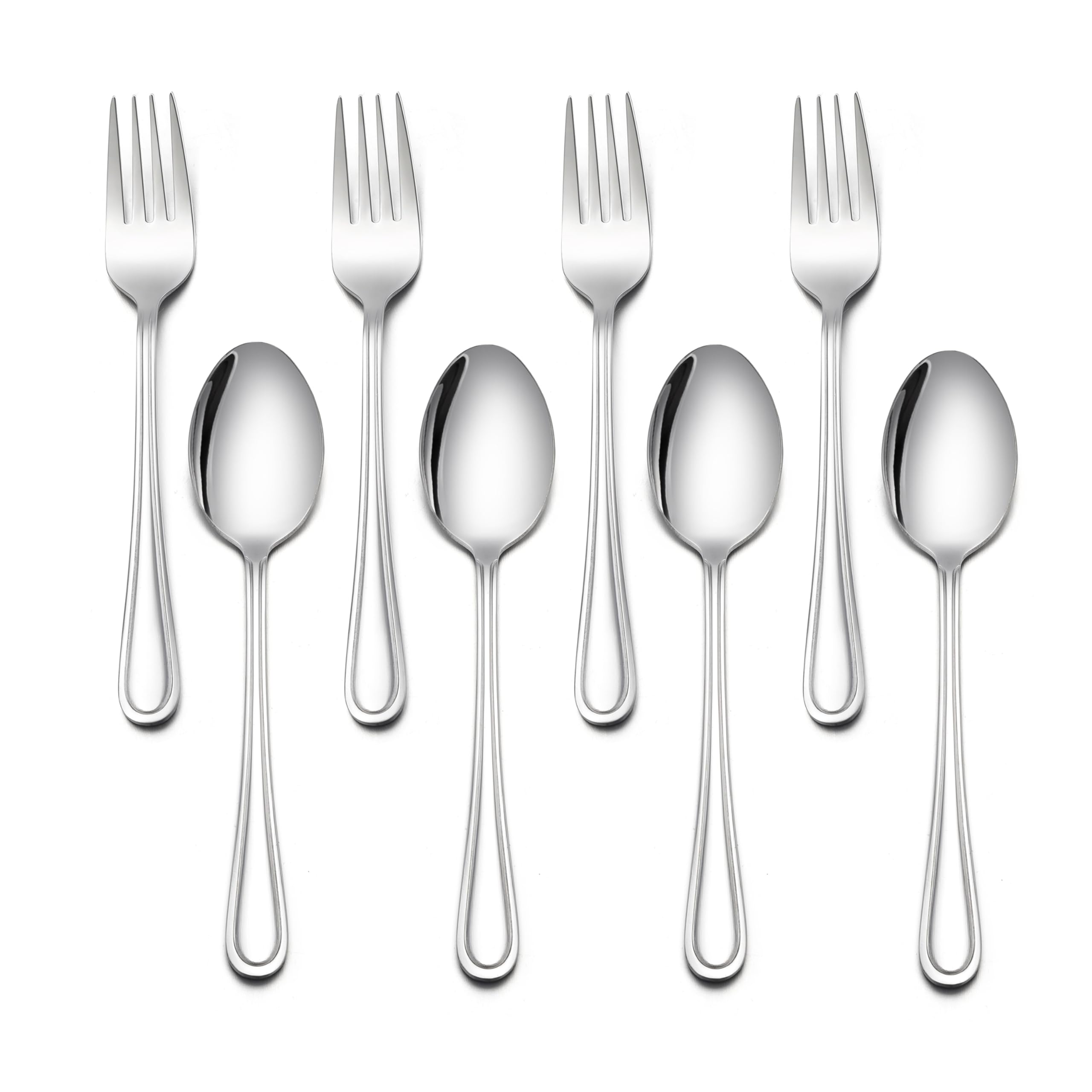 LIANYU 8-piece toddler utensils set image showing 4 spoons and 4 forks for daily meals