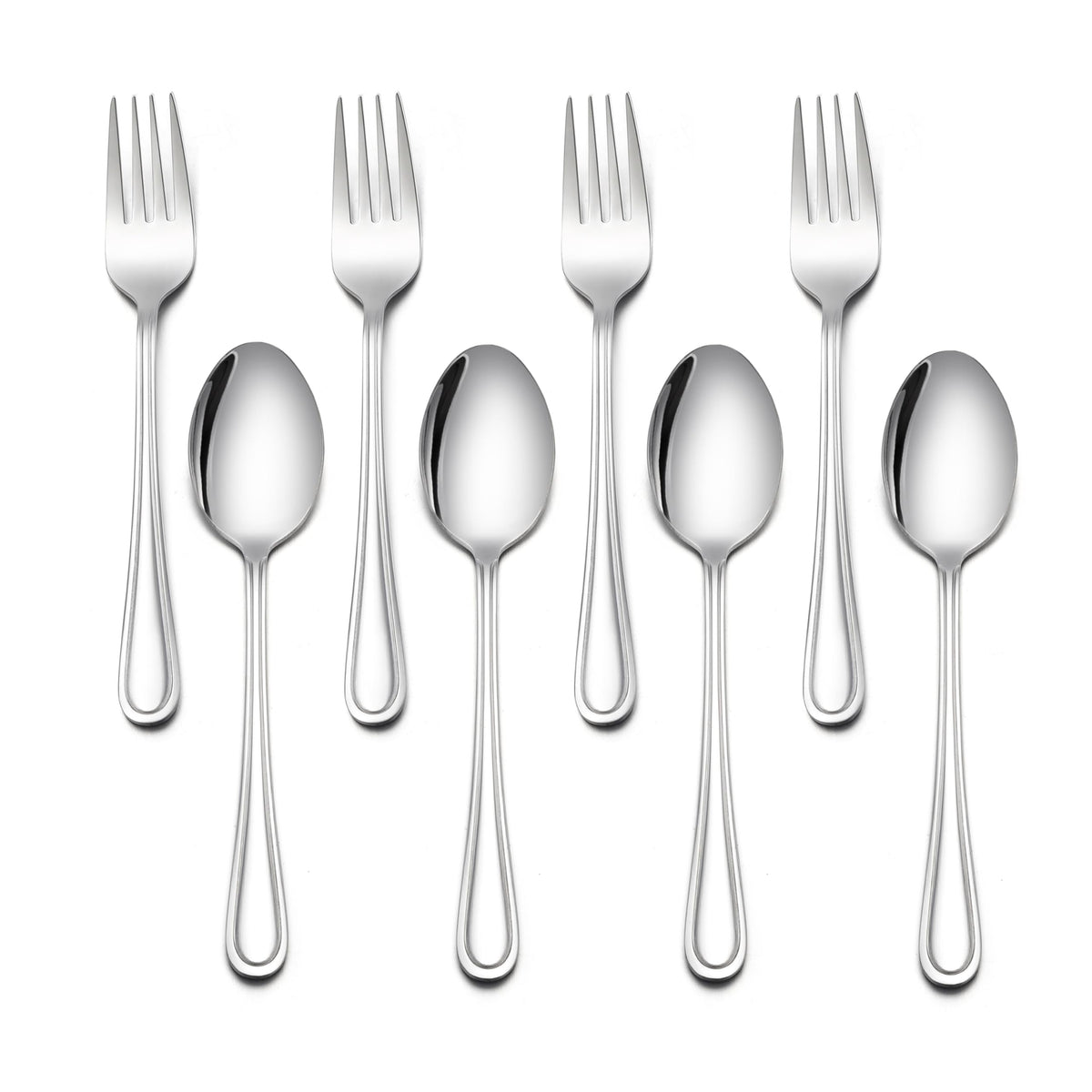 LIANYU 8-piece toddler utensils set image showing 4 spoons and 4 forks for daily meals