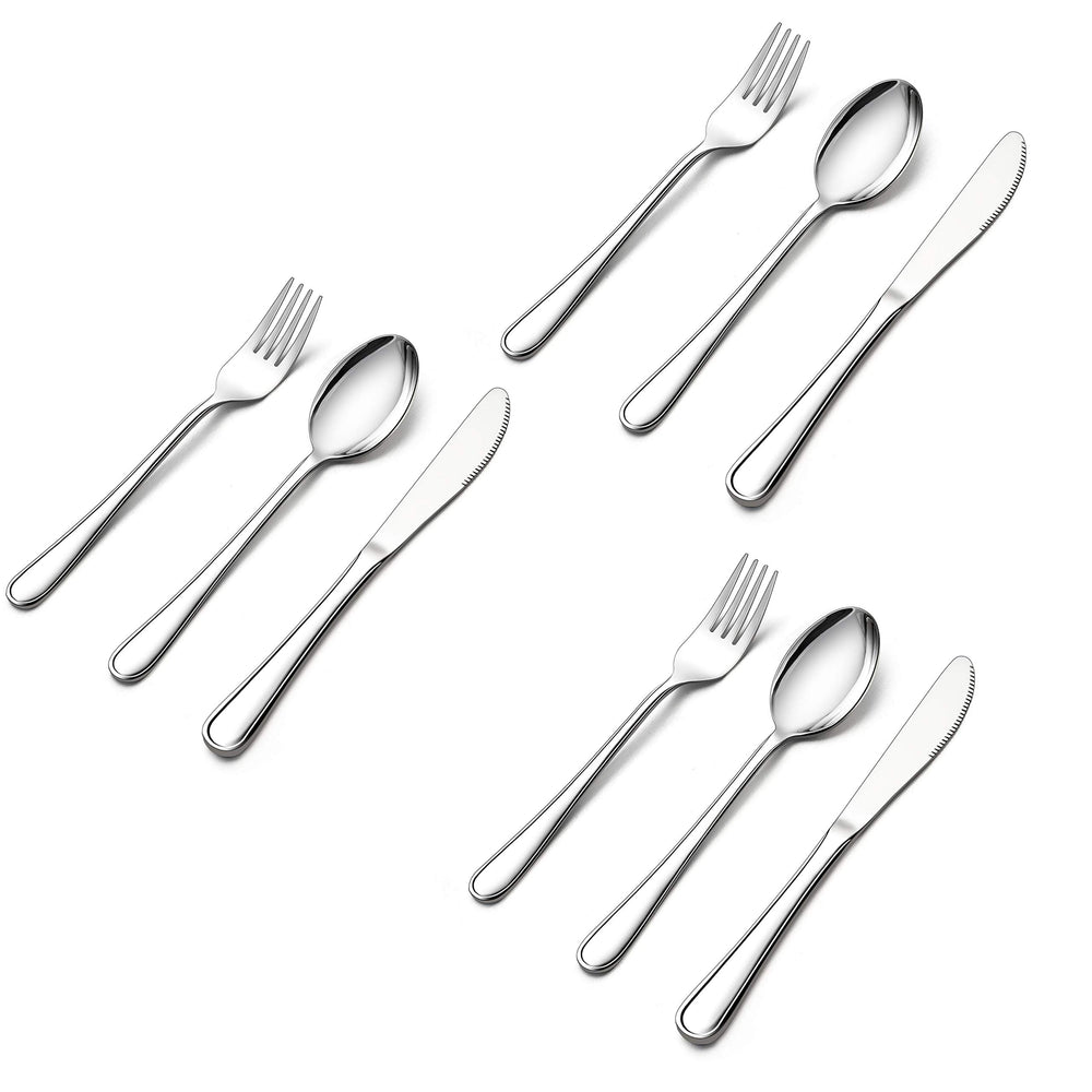 LIANYU 9-piece kids silverware set unpacked shows durable stainless steel for daily meals