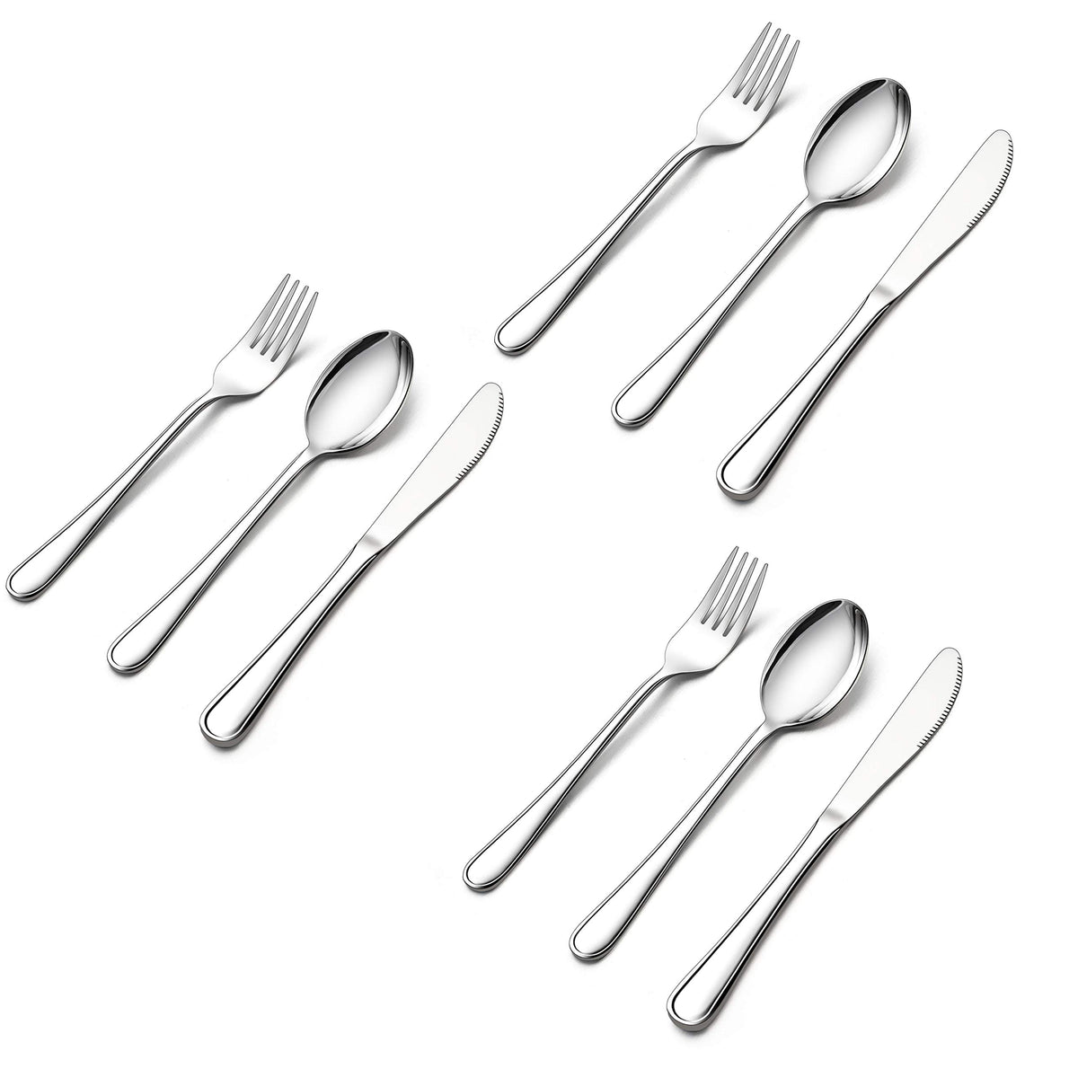 LIANYU 9-piece kids silverware set unpacked shows durable stainless steel for daily meals