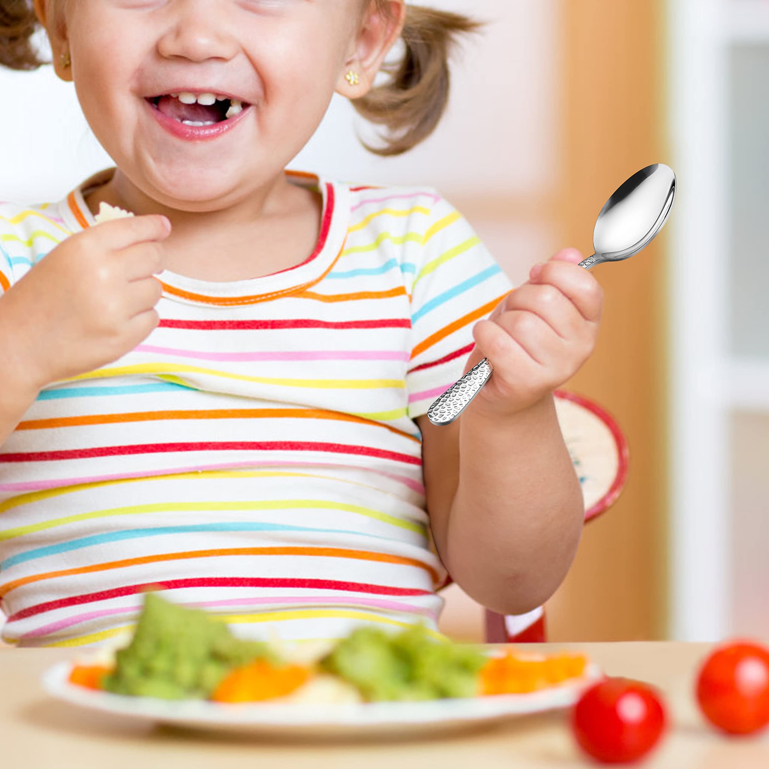 LIANYU dishwasher-safe kids utensils ready for quick cleanup.