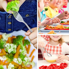 LIANYU fork closeup emphasizes rounded edges and safe eating for toddlers