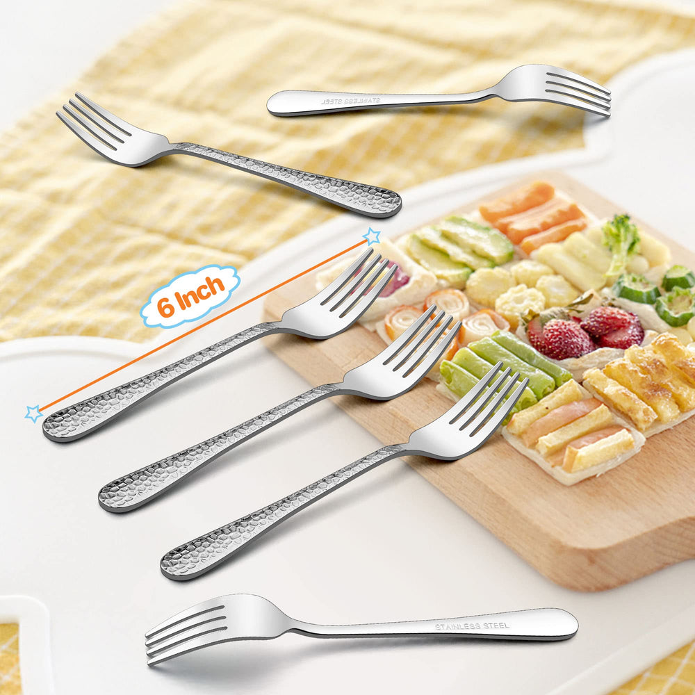 LIANYU kids forks small 6-inch size fits little hands for easy handling