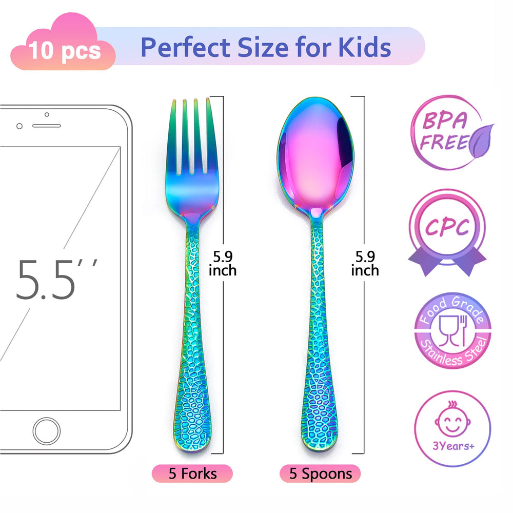 LIANYU rainbow kids forks designed for tiny hands and confident meals.