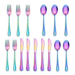 LIANYU rainbow kids silverware set packaging shows a sturdy gift-ready box.