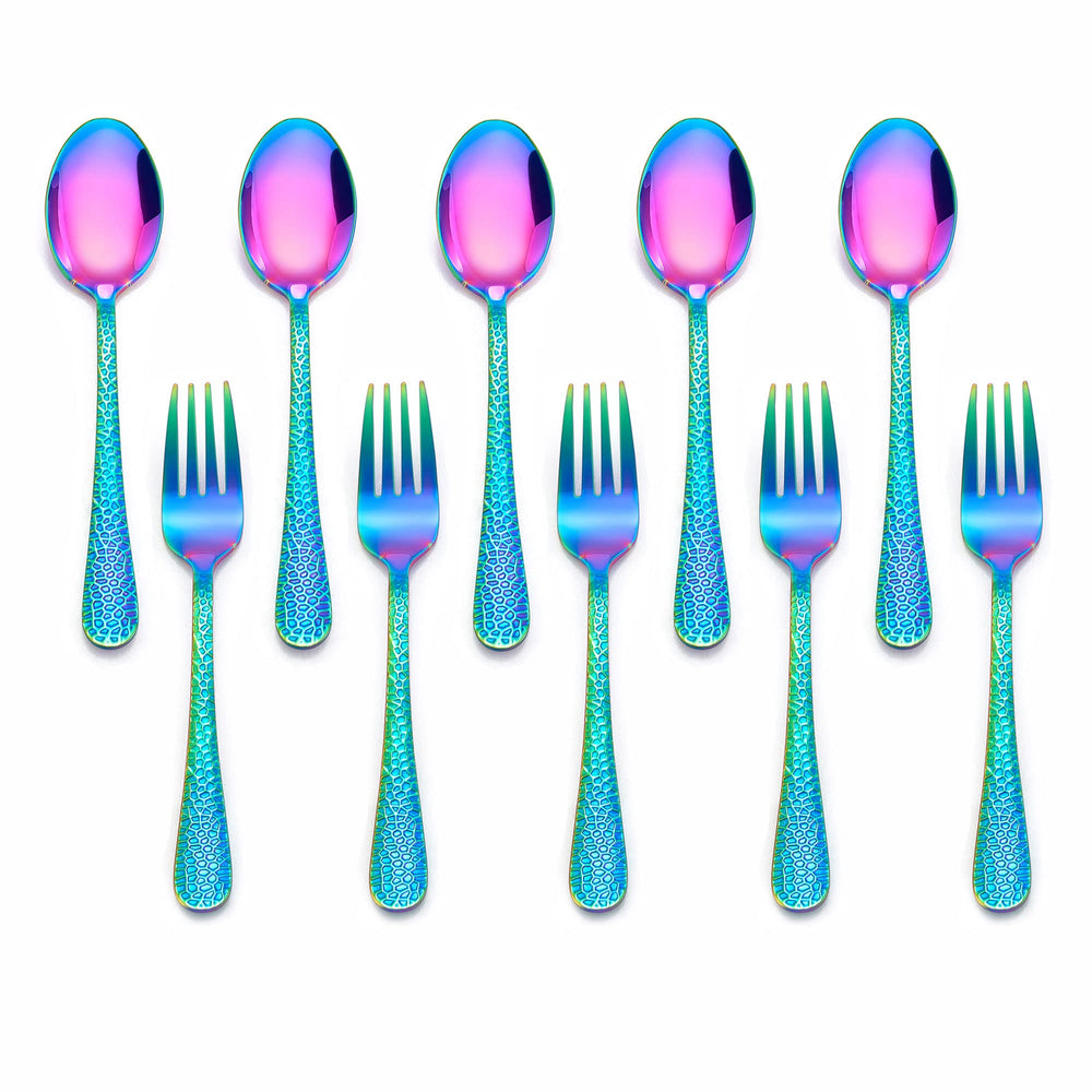 LIANYU rainbow kids spoons for easy self-feeding during meals.